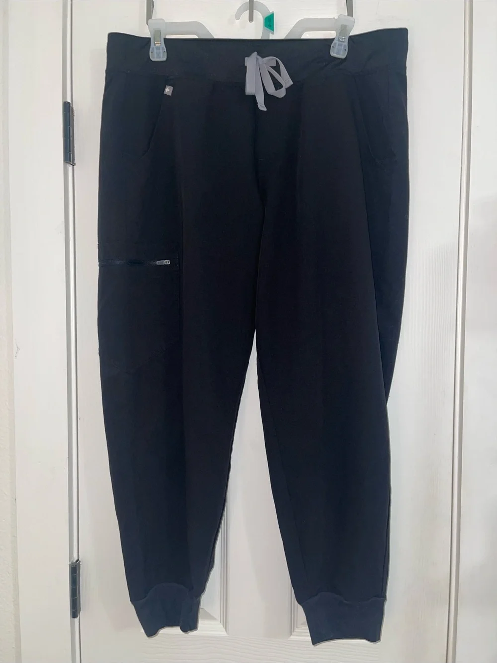 FIGS Black Jogger Pants with Gray Drawstring